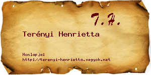 Terényi Henrietta névjegykártya